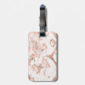 Roos Gold Pink Metaal Glitter Antiek Wereldkaart Bagagelabel (Achterkant verticaal)