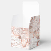 Roos Gold Pink Metaal Glitter Antiek Wereldkaart Bedankdoosjes (Geopend)