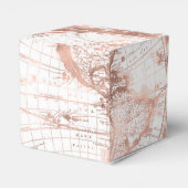 Roos Gold Pink Metaal Glitter Antiek Wereldkaart Bedankdoosjes (Achterkant)