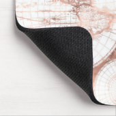 Roos Gold Pink Metaal Glitter Antiek Wereldkaart Muismat (Hoek)