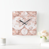Roos Gold Pink Metaal Glitter Antiek Wereldkaart Vierkante Klok (Huis)