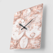 Roos Gold Pink Metaal Glitter Antiek Wereldkaart Vierkante Klok (Hoek)