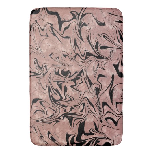 Roos Gold Pink Metallic Marmer Swirl Badmat (Voorkant Verticaal)