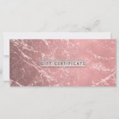 Roos Gold Pink modern marble Gift Certificate (Voorkant)