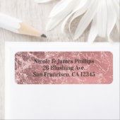 Roos Gold Pink Modern Trendy Glam Marble Chic Etiket (Insitu)