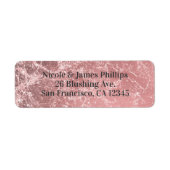 Roos Gold Pink Modern Trendy Glam Marble Chic Etiket (Voorkant)