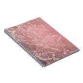 Roos Gold Pink Modern Trendy Glam Marble Chic Notitieboek (Rechterzijde)