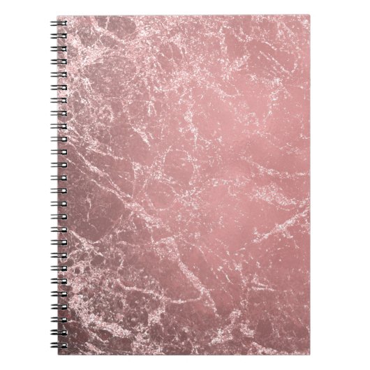Roos Gold Pink Modern Trendy Glam Marble Chic Notitieboek (Voorkant)