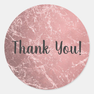 Roos Gold Pink Modern Trendy Glam Marble Chic Ronde Sticker