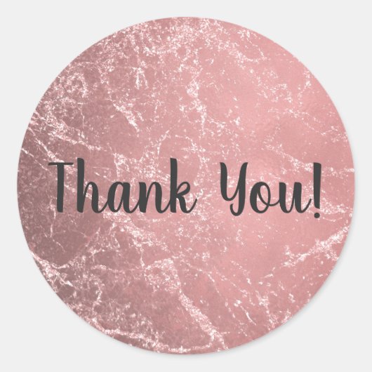 Roos Gold Pink Modern Trendy Glam Marble Chic Ronde Sticker (Voorkant)