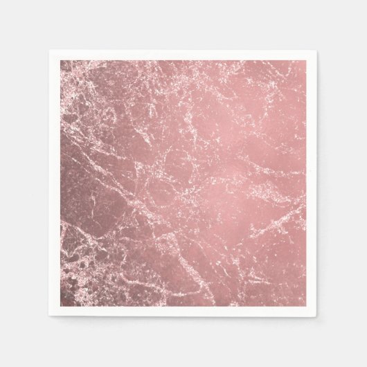 Roos Gold Pink Modern Trendy Glam Marble Chic Servet (Voorkant)
