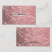 Roos Gold Pink Modern Trendy Glam Marble Chic Visitekaartje (Voorkant / Achterkant)