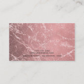 Roos Gold Pink Modern Trendy Glam Marble Chic Visitekaartje (Achterkant)