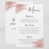 Roos Gold Pink Palm laat tropisch menu achter (Voorkant / Achterkant)