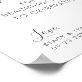 Roos Gold Pink Palm Leaves Bedankt voor je handtek Poster (Hoek)