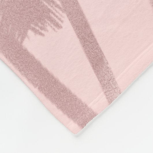 Roos Gold Pink Palms Beach Ombre Palm Trees Chic Fleece Deken (Hoek)