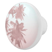 Roos Gold Pink Palms Beach Ombre Palm Trees Chic Keramische Knop (Rechts)