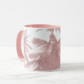 Roos Gold Pink Palms Beach Ombre Palm Trees Chic Mok (Voorkant links)