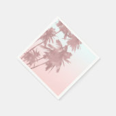 Roos Gold Pink Palms Beach Ombre Palm Trees Servet (Hoek)