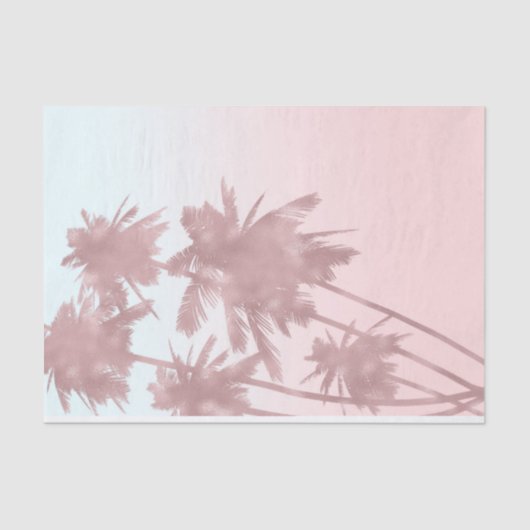 Roos Gold Pink Palms Beach Ombre Palm Trees Tissuepapier (Voorkant)