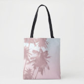 Roos Gold Pink Palms Beach Ombre Palm Trees Tote Bag (Voorkant)
