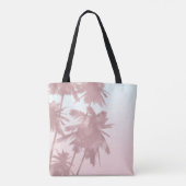 Roos Gold Pink Palms Beach Ombre Palm Trees Tote Bag (Achterkant)