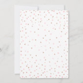 Roos Gold Pink Peony Girls Baby shower Kaart (Achterkant)