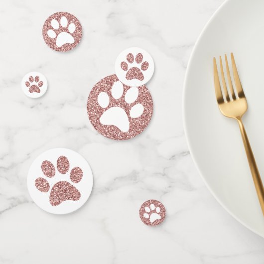 Roos Gold Pink Prins Puppy Kat Animal Track Confetti (Groep)