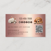 Roos Gold Pink QR Code Social Media Hond Grooming Visitekaartje