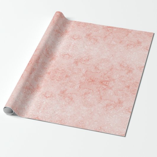 Roos Gold Pink Quartz Sparkle Marble Shimmering Cadeaupapier (Uitgerold)