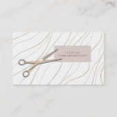 Roos Gold Pink-schaar Gold Wavy Hair-stylist Visitekaartje (Achterkant)