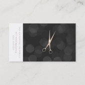 Roos Gold Pink Scissors Black White Hair Stylist Visitekaartje (Achterkant)