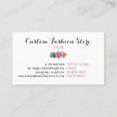 Roos Gold Pink Seamstress Tailor Floral Hanger Visitekaartje (Achterkant)