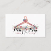 Roos Gold Pink Seamstress Tailor Floral Hanger Visitekaartje (Voorkant)