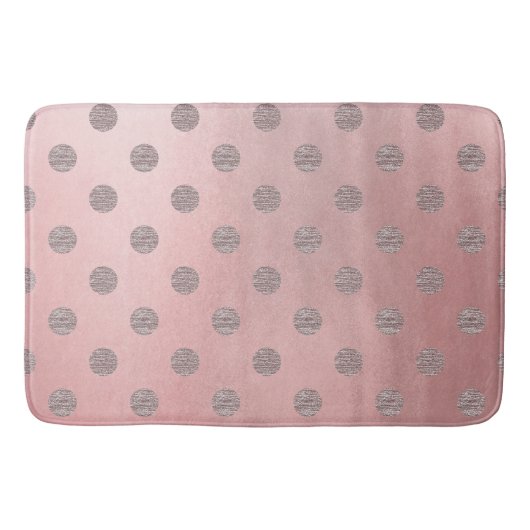 Roos Gold Pink Shine Glam Polka Dots Modern Chic Badmat (Voorkant)