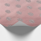 Roos Gold Pink Shine Glam Polka Dots Modern Chic Cadeaupapier (Hoek)