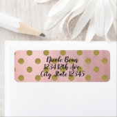 Roos Gold Pink Shine Glam Polka Dots Modern Chic Etiket (Insitu)