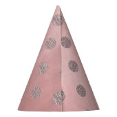 Roos Gold Pink Shine Glam Polka Dots Modern Chic Feesthoedjes (Achterkant)