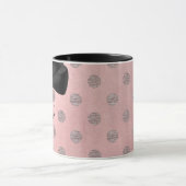 Roos Gold Pink Shine Glam Polka Dots Modern Chic Mok (Midden)