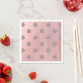 Roos Gold Pink Shine Glam Polka Dots Modern Chic Servetten (Insitu)