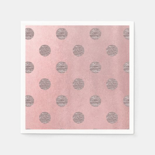 Roos Gold Pink Shine Glam Polka Dots Modern Chic Servetten (Voorkant)