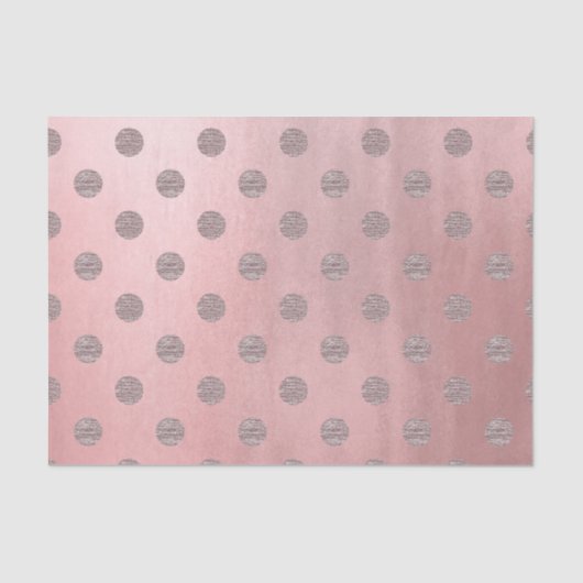 Roos Gold Pink Shine Glam Polka Dots Modern Chic Tissuepapier (Voorkant)