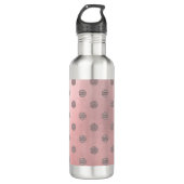 Roos Gold Pink Shine Glam Polka Dots Modern Chic Waterfles (Voorkant)