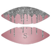 Roos Gold Pink Silver Glitter Drift Monogram Naam American Football (Panelen)