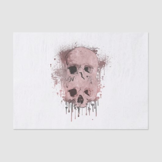 Roos Gold Pink Skull Drip Ink Graphic Party Tissuepapier (Voorkant)