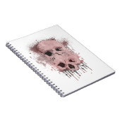Roos Gold Pink Skull Drip Ink Splatter Grafisch Notitieboek (Rechterzijde)