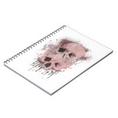 Roos Gold Pink Skull Drip Ink Splatter Grafisch Notitieboek (Linkerzijde)