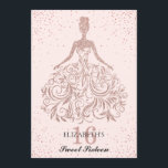 Roos Gold Pink Sparkle Dress Sweet 16th Birthday Kaart<br><div class="desc">Roze Rose Gold Sparkle GIitter Dress Sweet Sixteen 16th Birthday Invitation Het ontwerp is voorzien van een laser-cut roos gouden glitter ball gown jurk met gladde confetti accenten.</div>