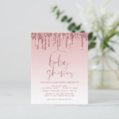 Roos Gold Pink Sparkle Glitter Baby shower (Staand voorkant)