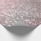 Roos Gold Pink Sparkle Luxury Trendy Glitter Cadeaupapier (Hoek)